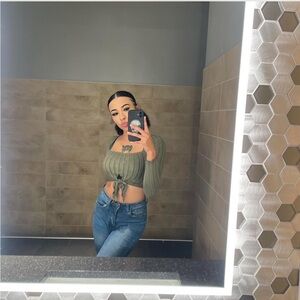 ARMY GREEN CROP TOP FROM SHEIN